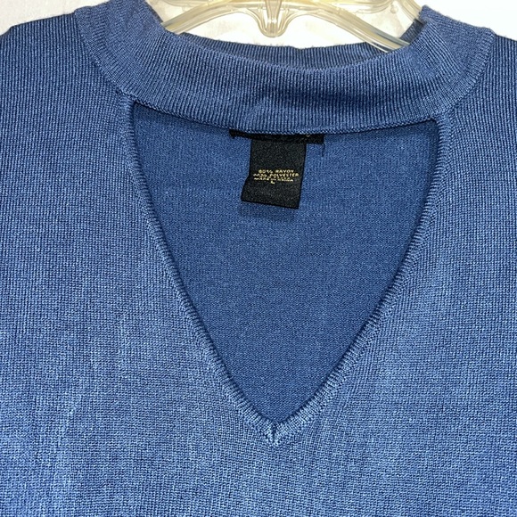 Women’s Lee keyhole  knitted long sleeve lightweight sweater size large - Picture 2 of 8